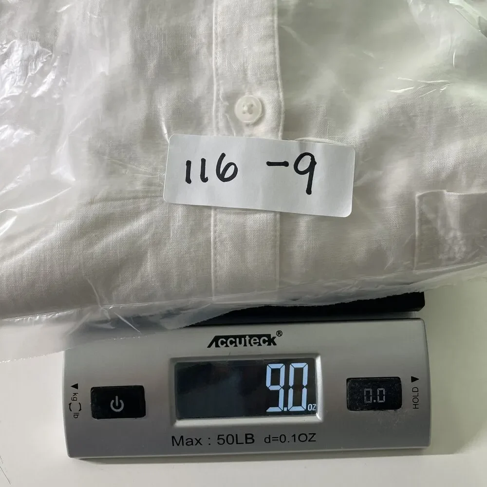 Old Navy Boyfriend Shirt Button Front Long Sleeve White Linen Blend Size M
